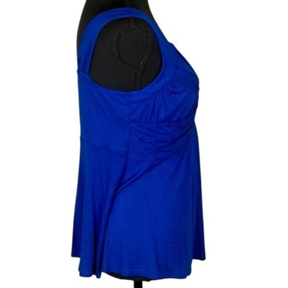 NY & C New York Company Royal Blue Twisted Front Sleeveless Top Women's Medium - Picture 2 of 5